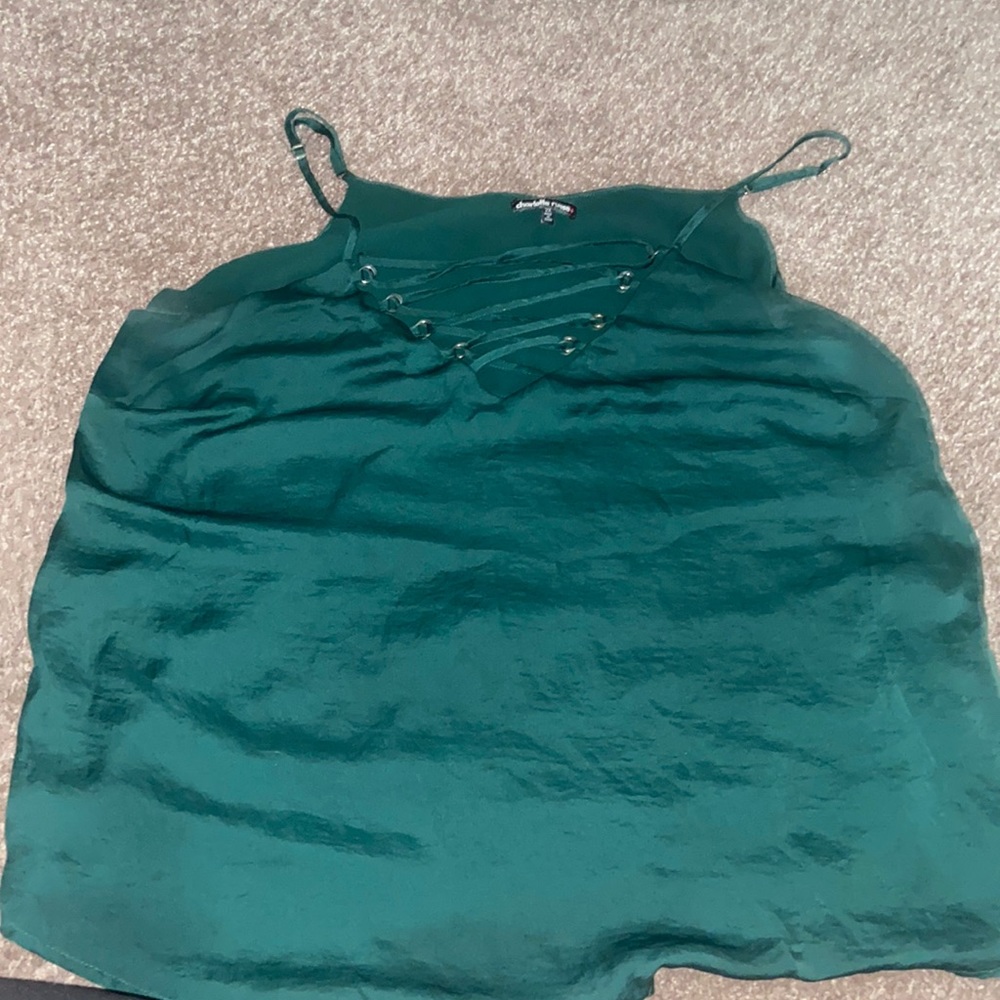 Green Silky Laced Top